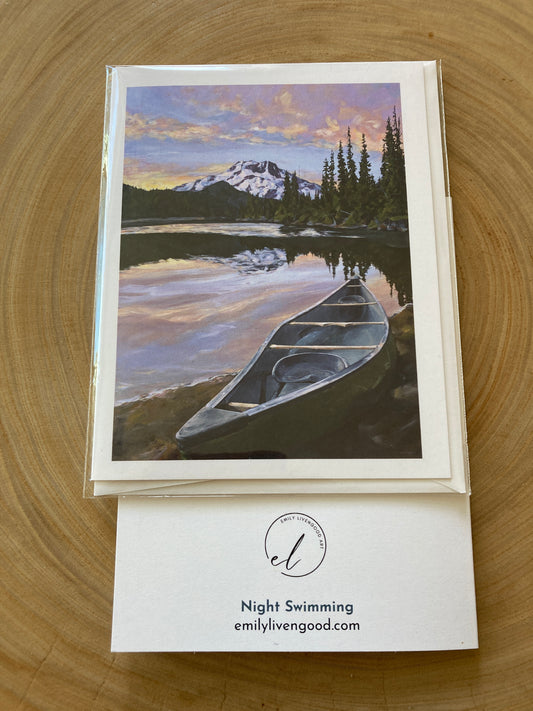 Night Swimming - greeting card