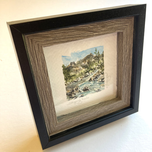 NW Mini Original Painting - Skipping Rocks
